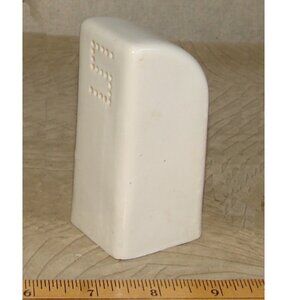 Vtg Single SALT SHAKER 1950s Porcelain Stove-Top Streamline Art Deco Replacement